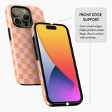 Pink & Orange Check - Tough Phone Case