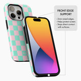 Minty Pink Check - Tough Phone Case (MagSafe)