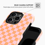 Pink & Orange Check - Tough Phone Case