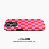 Red & Pink Check - Tough Phone Case