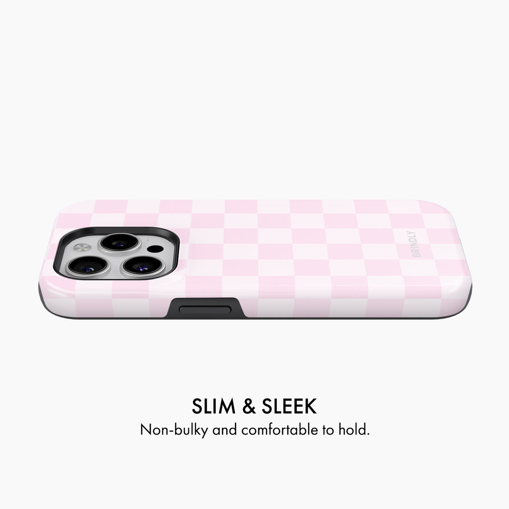 Pastel Pink Check - Tough Phone Case