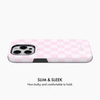 Pastel Pink Check - Tough Phone Case