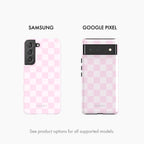 Pastel Pink Check - Tough Phone Case