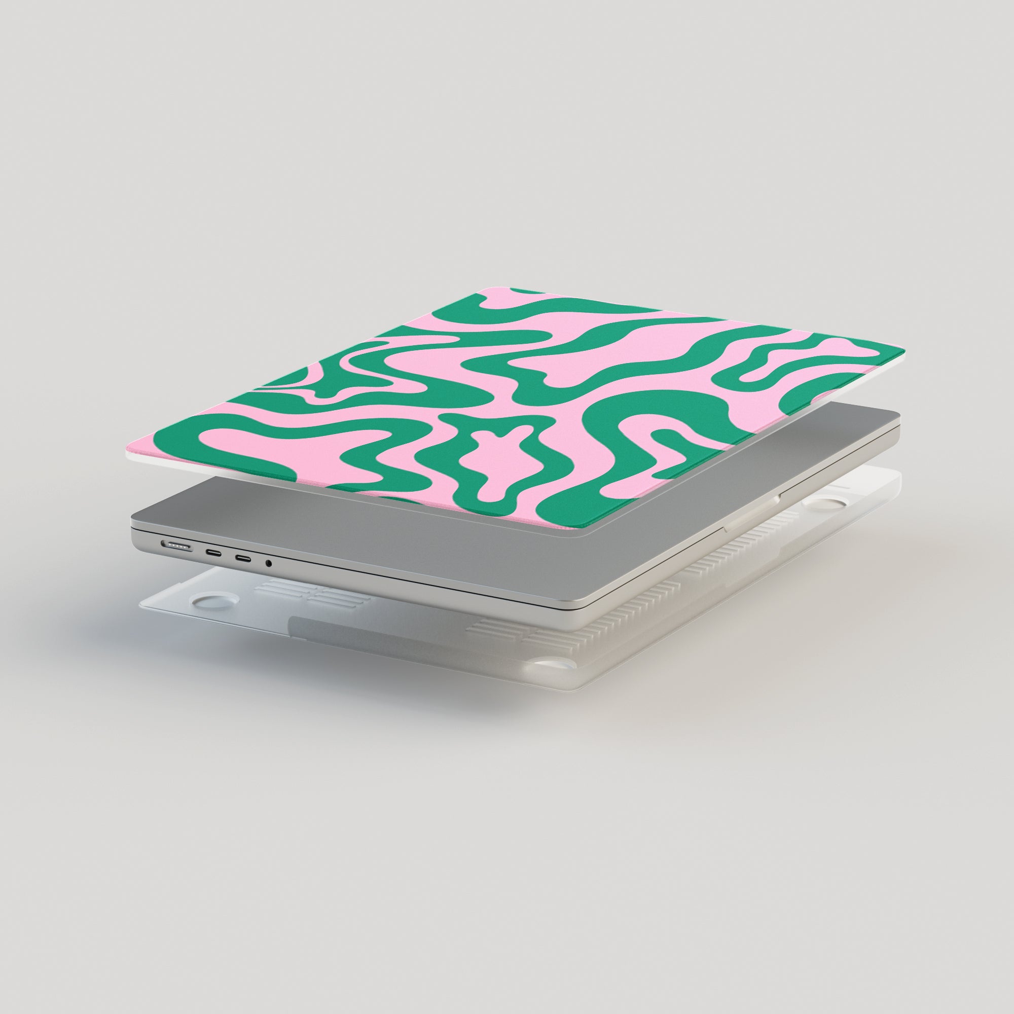Pink & Green Lines - Macbook Cover