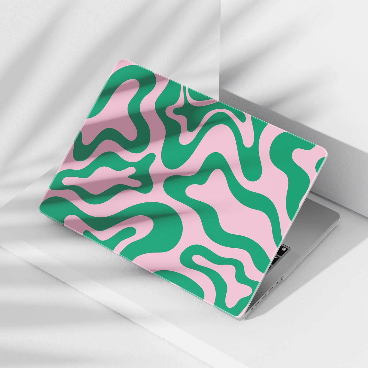Pink & Green Lines - Macbook Cover